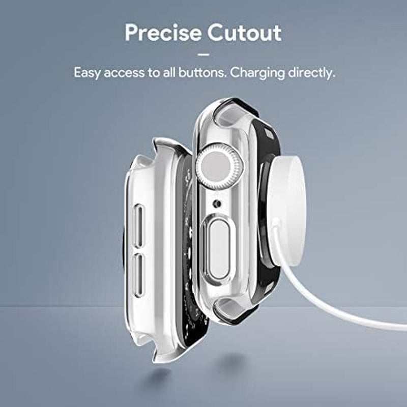 2 Pack for Apple Watch Case 40Mm Series SE, 6, 5, 4 with Built-In Tempered Glass Screen Protector, Ultra-Thin All around Protective Glass Screen Cover for Iwatch 40Mm, Clear
